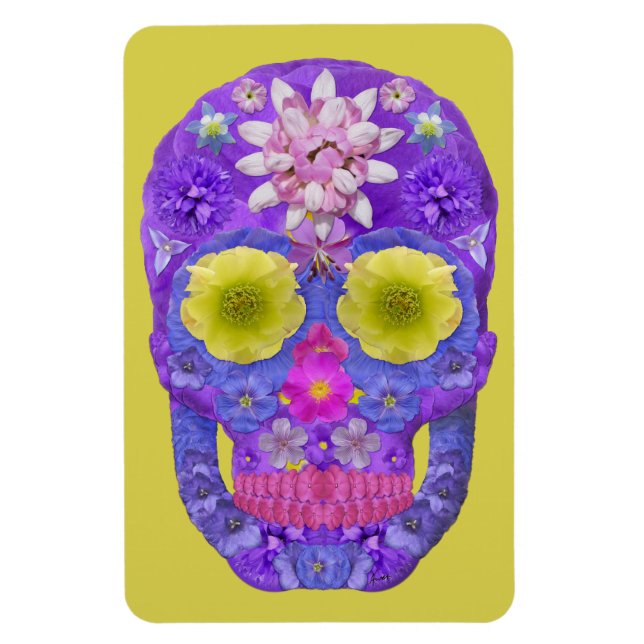 Flower Skull 5 Magnet (Vertical)