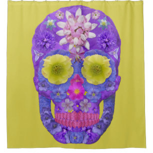Flower Skull 5 Shower Curtain