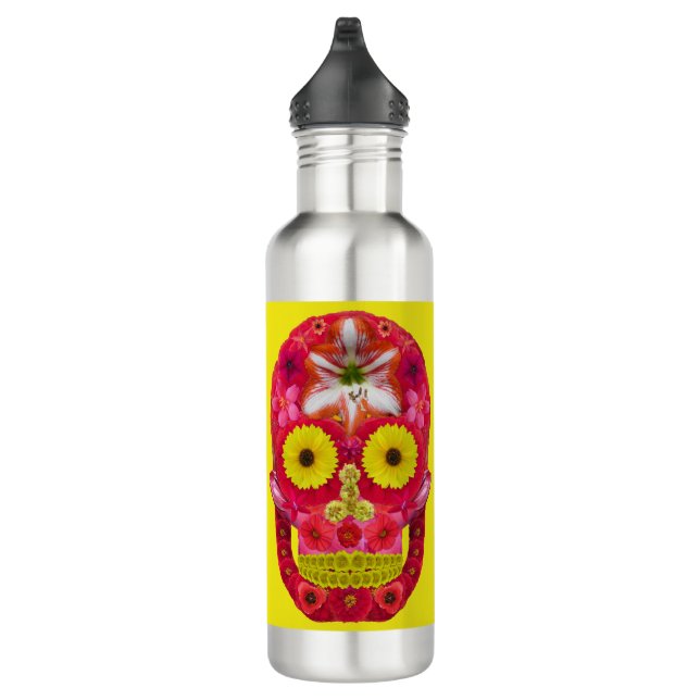 Flower Skull 6 710 Ml Water Bottle (Right)