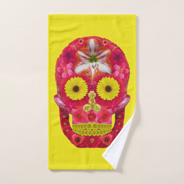 Flower Skull 6 Bath Towel Set (Hand Towel)