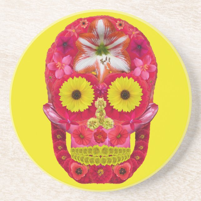 Flower Skull 6 Coaster (Front)