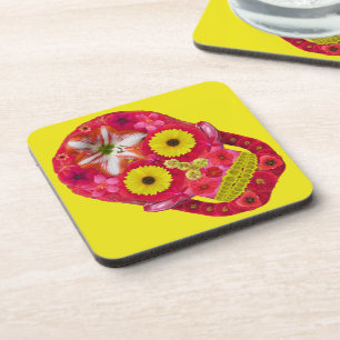 Flower Skull 6 Coaster