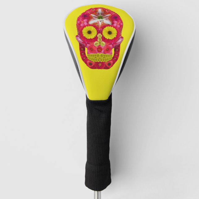 Flower Skull 6 Golf Head Cover (Front)