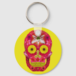Flower Skull 6 Key Ring