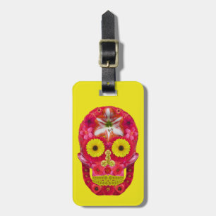 Flower Skull 6 Luggage Tag