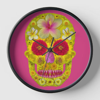 Flower Skull 8 Clock