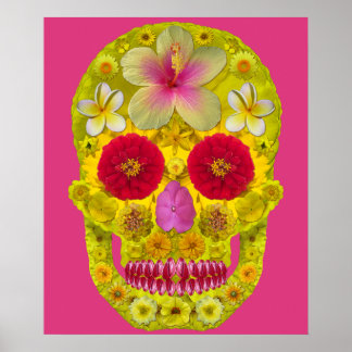 Flower Skull 8 Poster