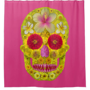 Flower Skull 8 Shower Curtain