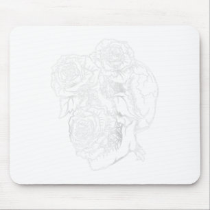 Flower Skull And Rose Tattoo Art Graphic Floral Go Mouse Pad