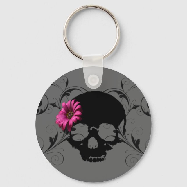 flower skull Key chain (Front)
