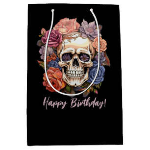 Flower Skull Medium Gift Bag