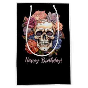 Flower Skull Medium Gift Bag
