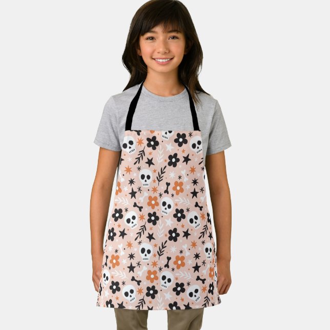 Flower Skull Pattern Apron (Insitu)