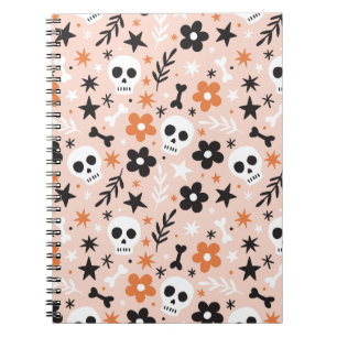 Flower Skull Pattern Notebook