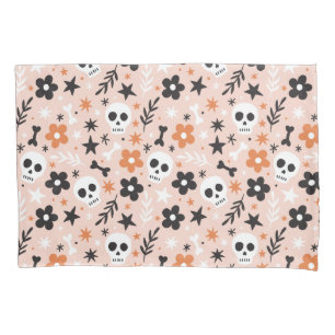 Flower Skull Pattern Pillowcase