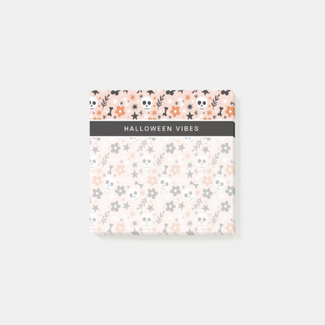 Flower Skull Pattern Post-it Notes (Front)