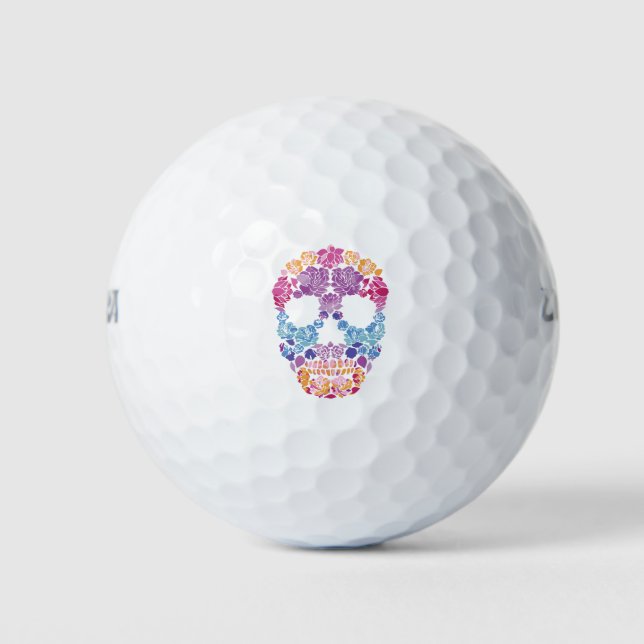 Flower Skull, Sugar-skull Golf Balls (Front)
