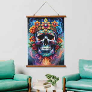 Flower Skull Wall Tapestry