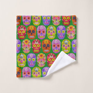 Flower Skulls Seamless Pattern 2018 Bath Towel Set