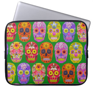 Flower Skulls Seamless Pattern 2018 Laptop Sleeve