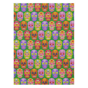 Flower Skulls Seamless Pattern 2018 Tablecloth