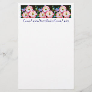 Flower Smiles stationery Pink White Rose Garden