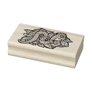 Flower Snake Rubber Stamp