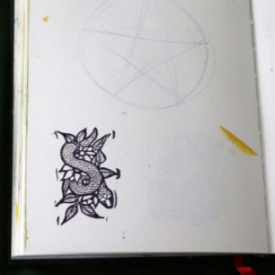 Flower Snake Rubber Stamp