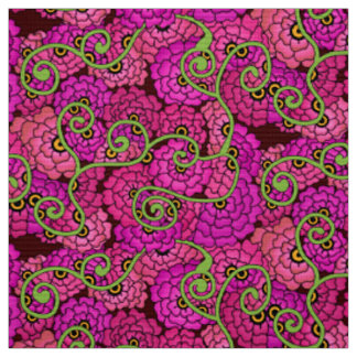 Flower Spirals - Pink Fabric