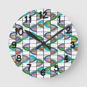 Flower Splits Round Clock