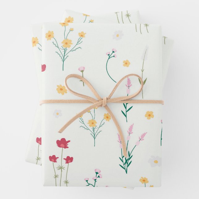 Flower Spring Blooming Floral Seamless Wrapping Paper Sheet (In situ)