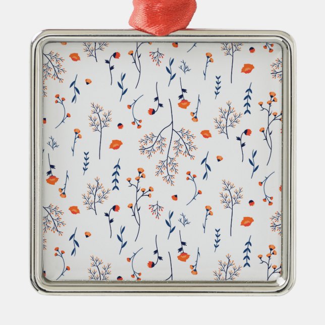 Flower Spring Botanical Floral Metal Ornament (Front)