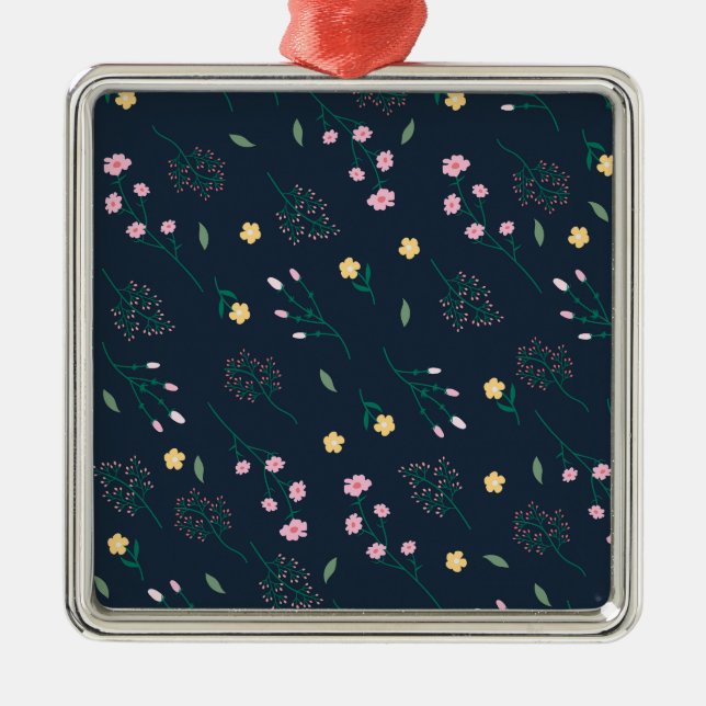 Flower Spring Botanical Floral Metal Ornament (Front)