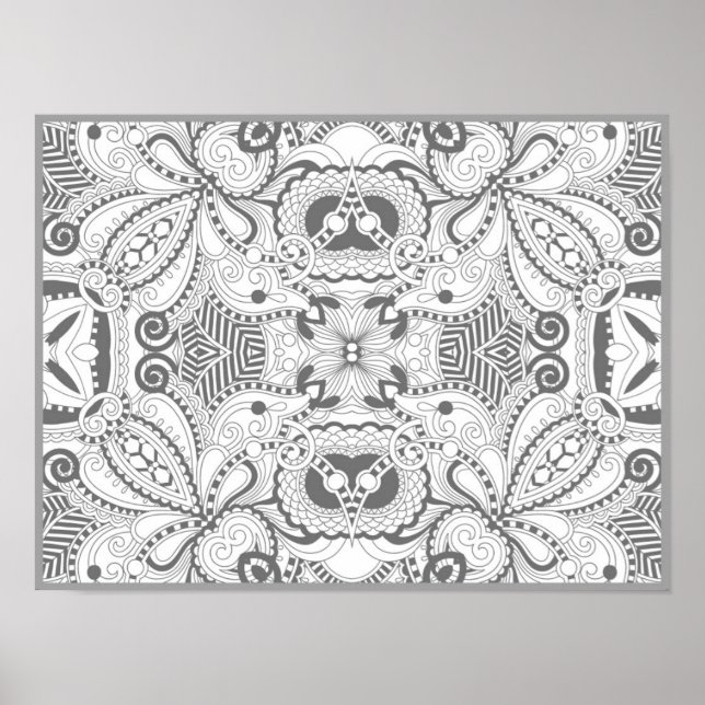 Flower Square Doodle 2 Poster (Front)