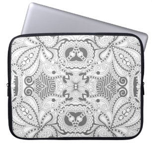 Flower Square Doodle Laptop Sleeve