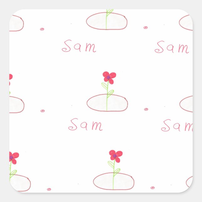 FLOWER SQUARE STICKER (Front)