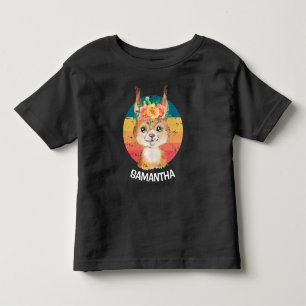 Flower Squirrel Sunset White Name Toddler T-Shirt