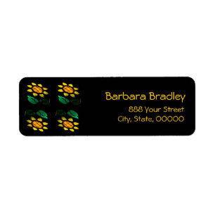 Flower Stained Glass Return Address Label