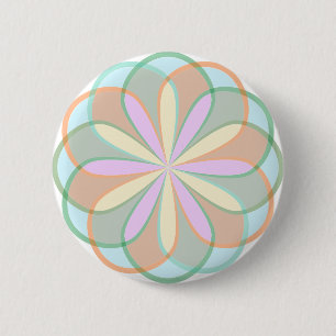 flower stained glass window symmetry 6 cm round badge