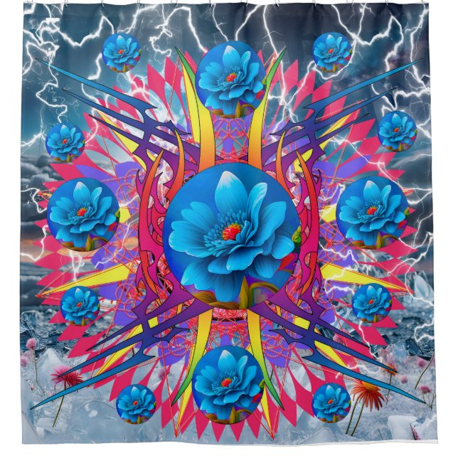 Flower Star Shower Curtain (Front)