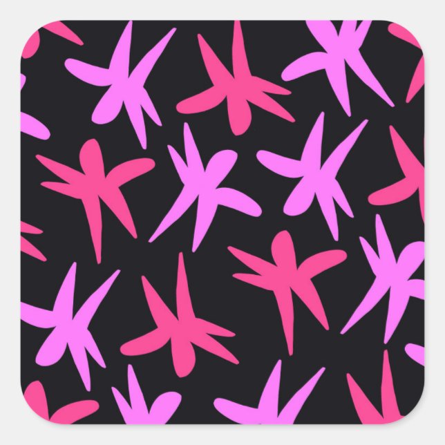 Flower Stars Square Sticker (Front)