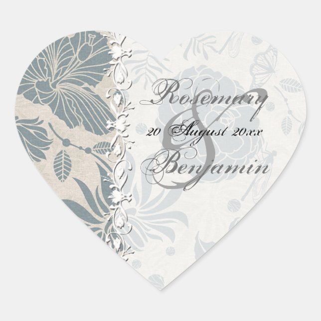 Flower Stencil Heart Sticker (Front)