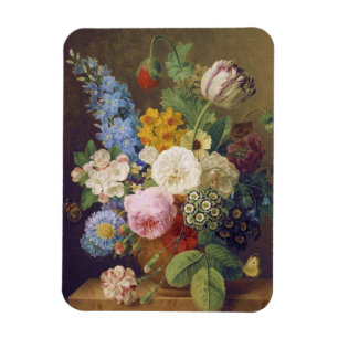 Flower Still Life by Jean Ulrich Tournier Magnet