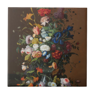 Flower Still Life with Bird's Nest Severin Roesen Ceramic Tile