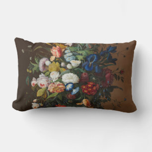 Flower Still Life with Bird's Nest Severin Roesen Lumbar Cushion