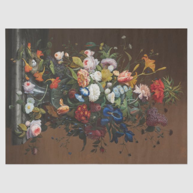 Flower Still Life with Bird's Nest Severin Roesen Tissue Paper (Front)