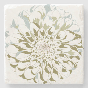 Flower stone coaster - dahlia