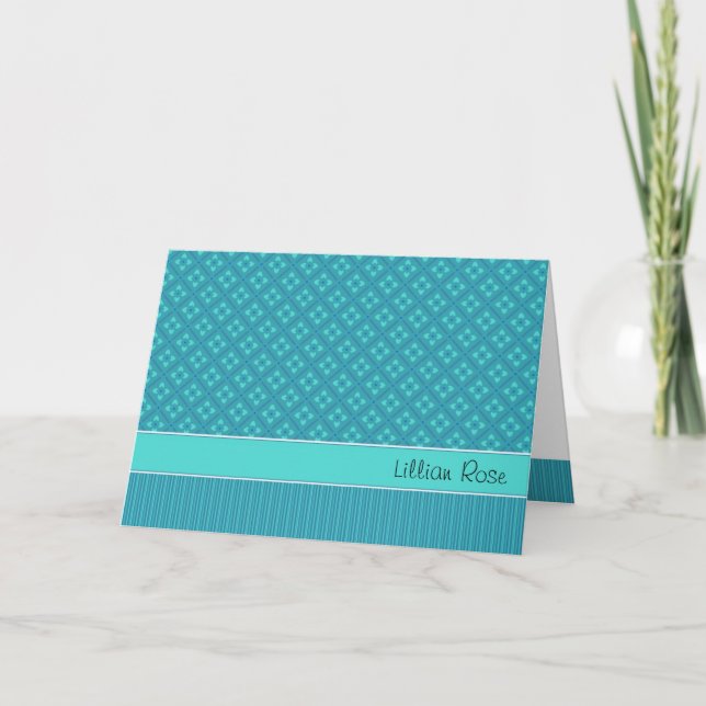 Flower Stripe Thank You Card (Front)