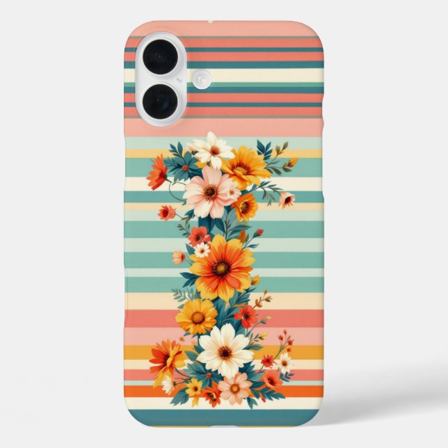 Flower Stripes Retro (I) Case-Mate iPhone Case (Back)