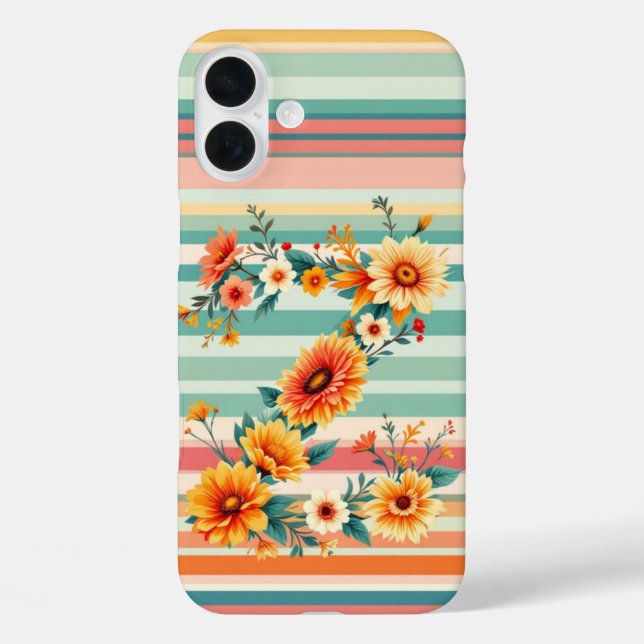 Flower Stripes Retro (Z) Case-Mate iPhone Case (Back)